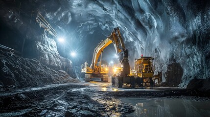 Poster - cutting edge iot powered machinery drilling efficiently through solid rock for large scale tunnel co