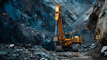 Poster - advanced iot powered machinery efficiently drilling through rock to construct tunnels showcasing the