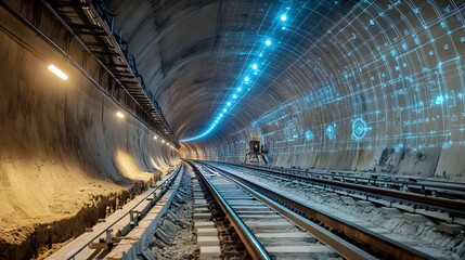 Poster - advanced iot sensor technology tracking temperature and humidity levels within an underground tunnel