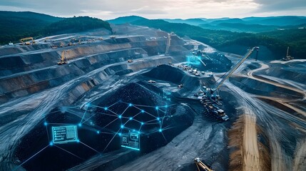 Aufkleber - intelligent iot technology driving efficient and sustainable mining photograph showcasing the advanc
