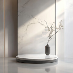 Wall Mural - Minimalist Marble Podium.