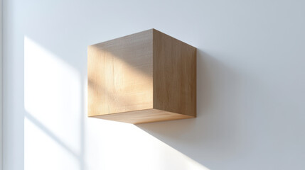 Poster - Wooden Cube on Wall.