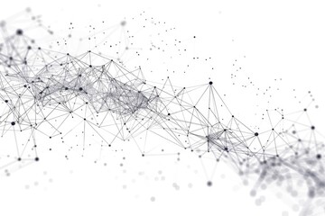 Poster - A monochromatic illustration featuring interconnected lines and dots, ideal for use in designs requiring minimalistic visual interest