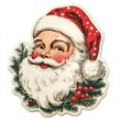 © Tawan - Charming Vintage Santa Sticker in 1950s Style on White Background