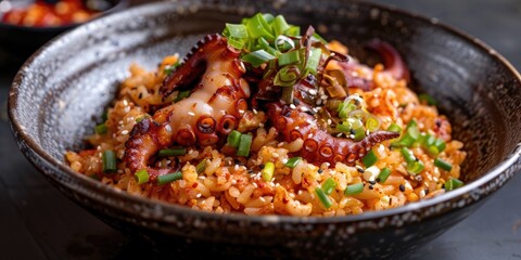 Wall Mural - Spicy Octopus Fried Rice from Korean Cuisine