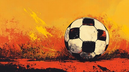 Wall Mural - Dynamic Soccer Ball Illustration in Vibrant Colors