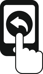 Poster - stylized black and white image of a finger pressing a back button on a smartphone screen