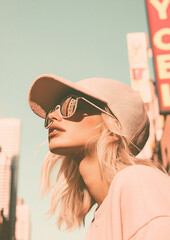 Wall Mural - A woman wearing a hat