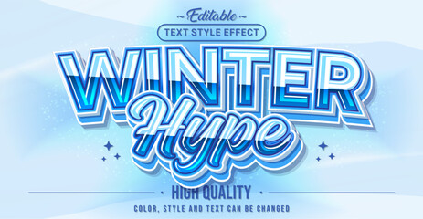 Aufkleber - Editable text style effect - Winter Hype text style theme.