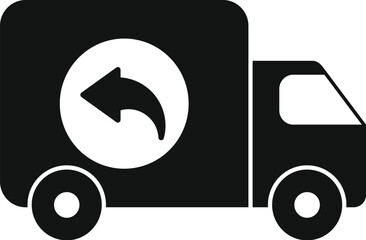 Poster - simple vector of a delivery truck with a return arrow, perfect for projects related to shipping and 