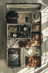 Poster - A suitcase filled with various items
