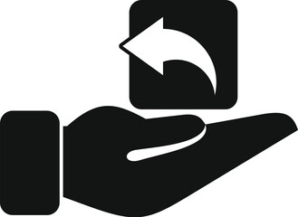 Poster - This simple vector icon represents the concept of returning something