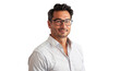 © The Stock Guy - Portrait of a handsome, smiling businessman wearing glasses, isolated on transparent background, cut out