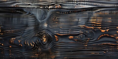 Wall Mural - Yakisugi traditional Japanese charred wood board texture