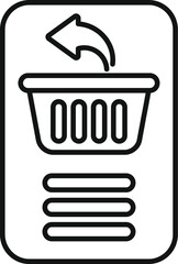Poster - Online shop app with shopping basket icon returning to menu after adding items