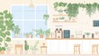 © Narongsag - Cozy Cafe Interior with Plants and Window View