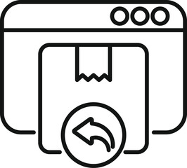 Poster - Simple vector icon representing the action of returning a parcel using a website interface