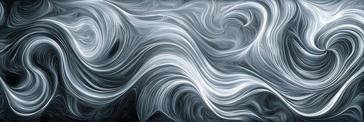 Sticker - A pattern of swirling white lines on a dark gray background, generative AI