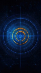 Poster - A blue and orange circle with a blue center and orange border