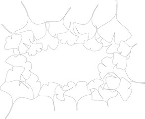 Ginkgo leaves(line drawing)