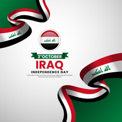 Wall Mural - Iraq independence day 3 October banner background. Vector illustration