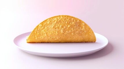 Wall Mural - A Single, Empty, Hard-Shell Taco Shell on a White Plate