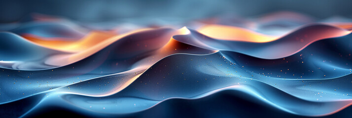 Abstract Waves with Warm and Cool Tones