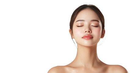 beautiful woman with closed eyes skincare beauty portrait