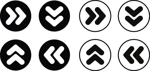 Aufkleber - arrow symbol with circle. up down right left arrow icon vector illustration.
