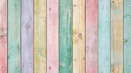 Sticker - Pastel colored wooden planks texture, pastel, wood, planks, texture, background, vintage, soft, colorful, rustic, weathered