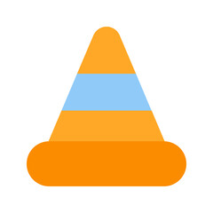 Wall Mural - traffic cone flat icon