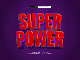 Wall Mural - super power editable text effect in superhero and power text style