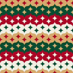 Sticker - Luxury retro geometric elements seamless pattern design for christmas and new year background.