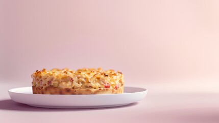 Wall Mural - A Single Slice of Apple Crisp on a White Plate