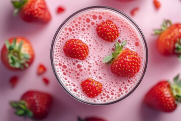 Wall Mural - Strawberry Smoothie with Fresh Berries.