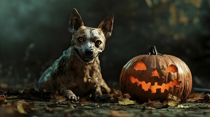 Wall Mural -  DOG HALLOWEN 