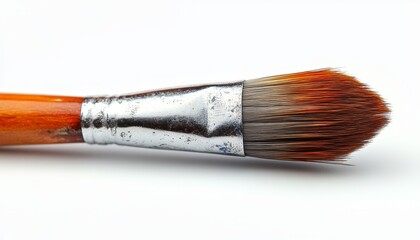 A floating paintbrush with bristles slightly bent   662 paint, brush, paintbrush, art, artist, isolated, brushes, white, painting, painter, color, tool, artistic, tools, creativity, object, bristle, s