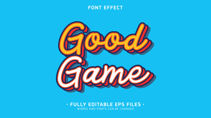 Wall Mural - bold and minimalists style vector text effect with good game word font effect