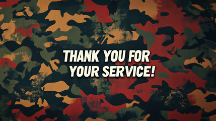 Thank You For Your Service! Military Themed Illustration