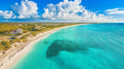 Grace Beach is beautiful, the sea water is beautiful, the sky is clear, and the atmosphere is good.