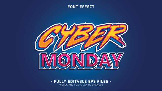 3d minimalists style of cyber monday vector text effect