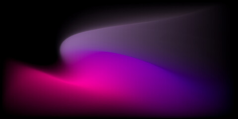 Poster - abstract colorful smooth curve gradient background with flowing purple, pink, and violet colors blending smoothly on a black backdrop