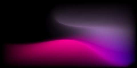 Wall Mural - abstract colorful smooth curve gradient background with flowing purple, pink, and violet colors blending smoothly on a black backdrop