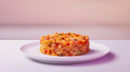 Canvas Print - A Single Serving of Tomato-Based Pasta Dish on a White Plate