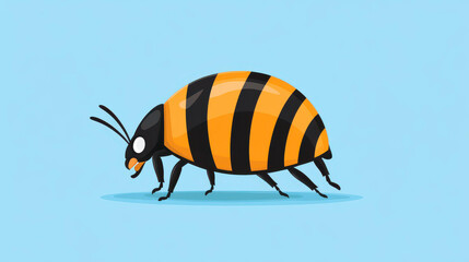 Sticker - Enjoy a vibrant cartoon illustration of a potato beetle, featuring modern textures and a playful style. Perfect for all ages