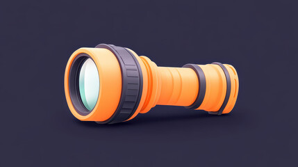 Wall Mural - Explore this vibrant 3D render of a flashlight, featuring a modern design and playful cartoon textures, perfect for any project.