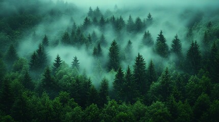 Wall Mural - The ethereal beauty of a forest landscape image background