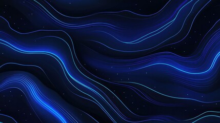 Canvas Print - A vibrant black and blue abstract background showcasing glowing lights, perfect for techfocused designs.