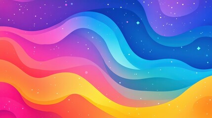 Sticker - Vibrant abstract design featuring a dynamic neon gradient. Perfect for posters or banners, this modern illustration is eyecatching.