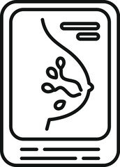 Poster - Mammography scan showing breast and lymph nodes icon in outline style for any design